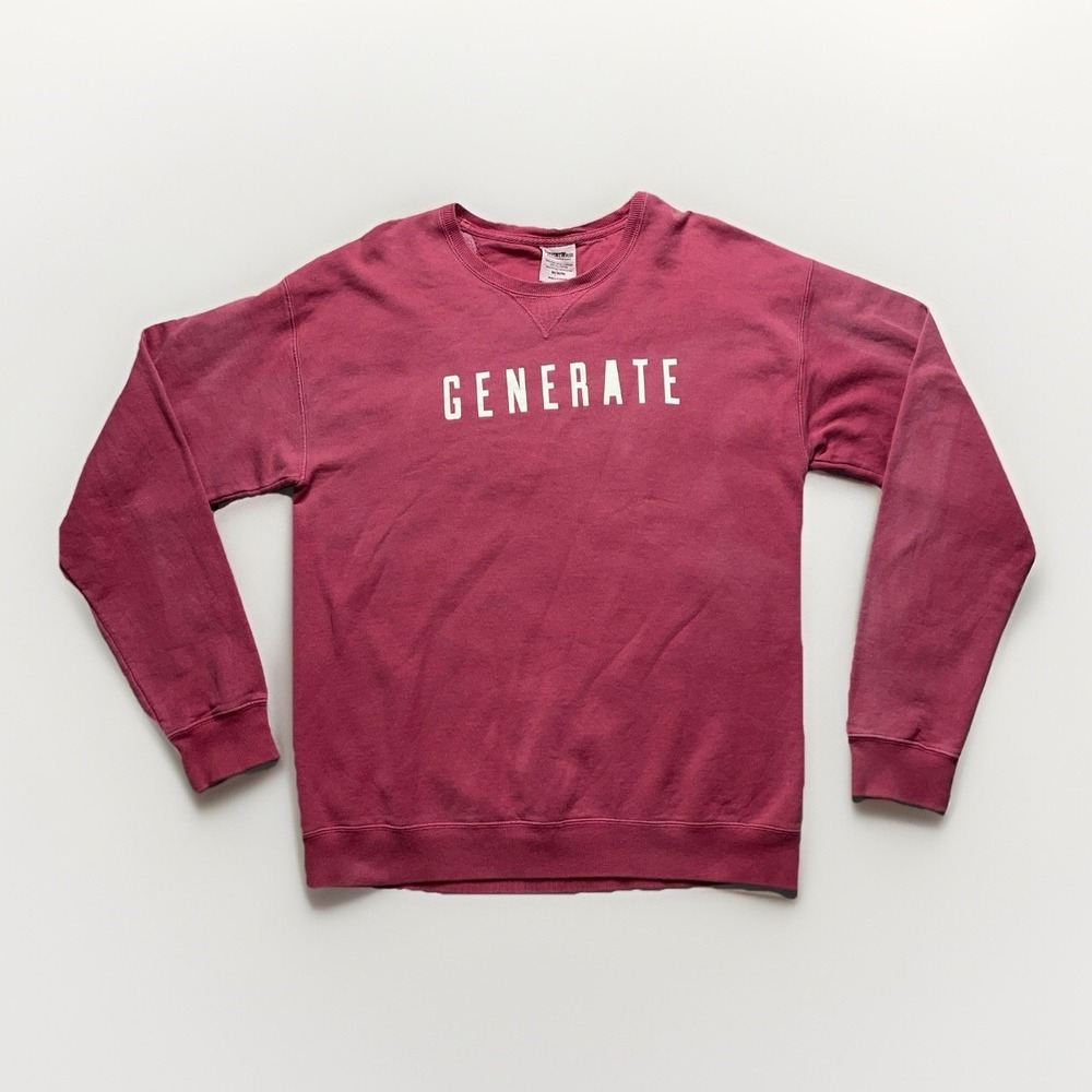 ComfortWash Women's M Red Garment Dyed Crewneck Sweatshirt Cotton Pullover